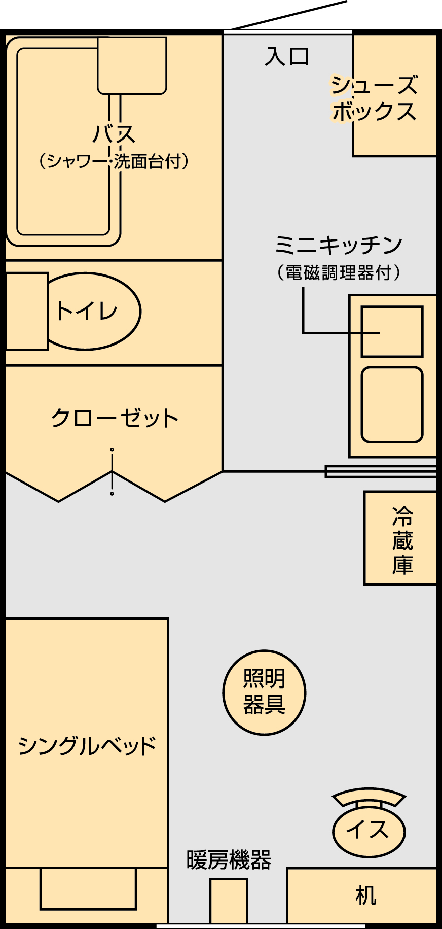 恵庭ハイムの一室の間取り図