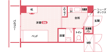 スチューデントハイムかさい 第17寮の間取り図・周辺地域