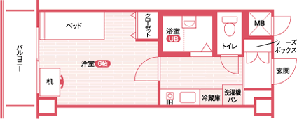 スチューデントハイムかさい 第22寮の間取り図・周辺地域